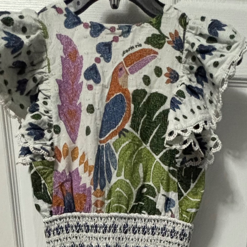 FARM Rio Summer Garden Cotton Maxi Dress Size XXS - Picture 11 of 11